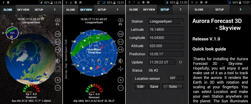 Aurora forecast 3D app