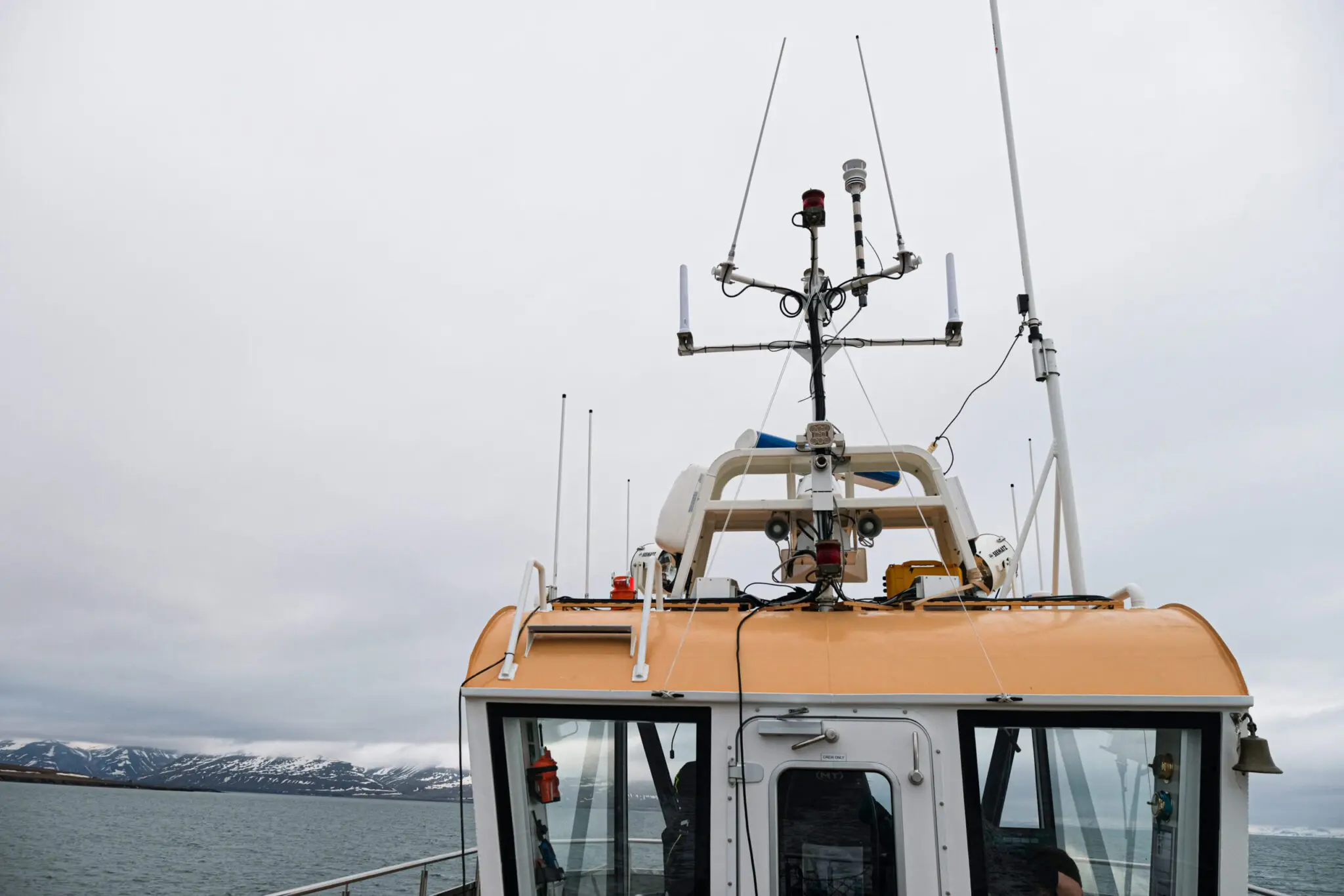 Mobile weather station on top of MS Bard.