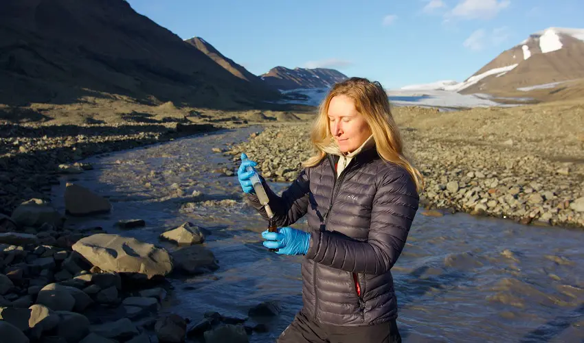 Gabby on fieldwork.