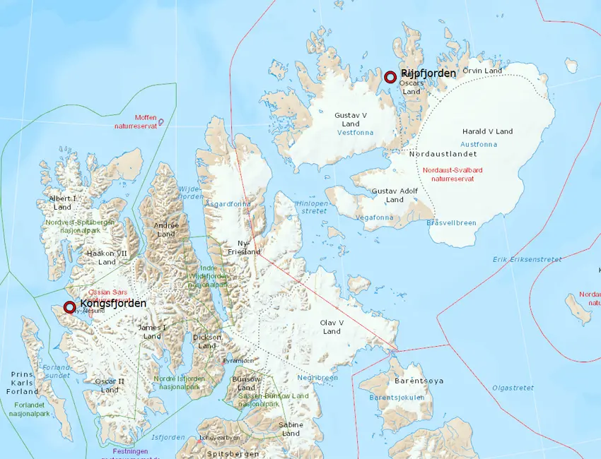 Map of Northern Svalbard