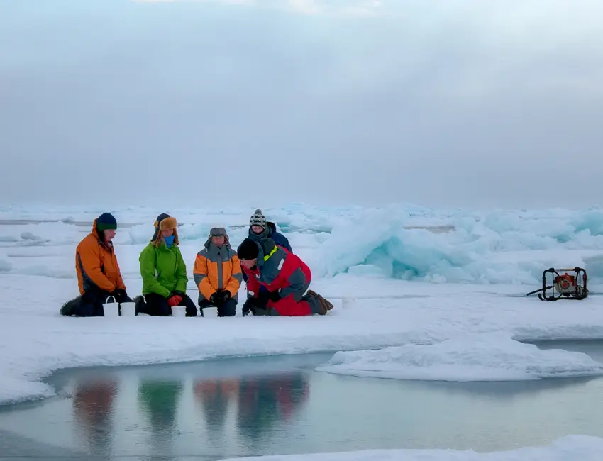 Fieldwork on the sea ice.