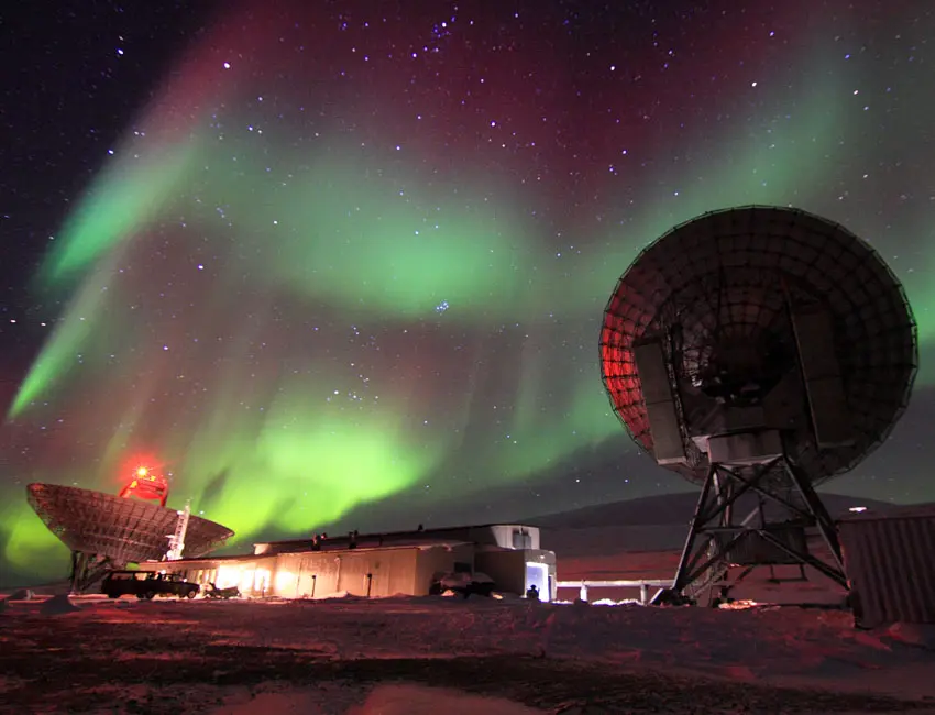 Northern lights over Eiscat